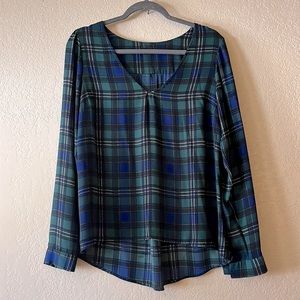 Lulus Plaid Blouse